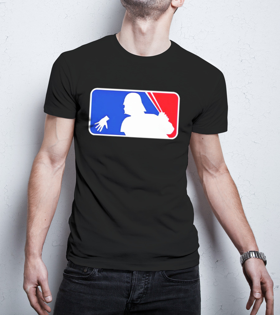 Darth Vader MLB Parody Silhouette With Baseball Bat And Hand T-Shirt