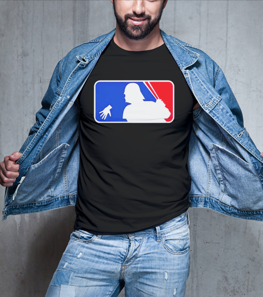 Darth Vader MLB Parody Silhouette With Baseball Bat And Hand T-Shirt