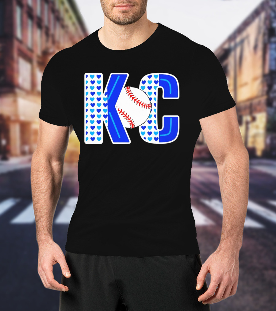 KC Heart Baseball Royals MLB T-Shirt