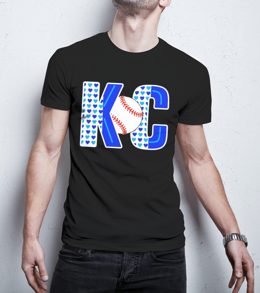 KC Heart Baseball Royals MLB T-Shirt