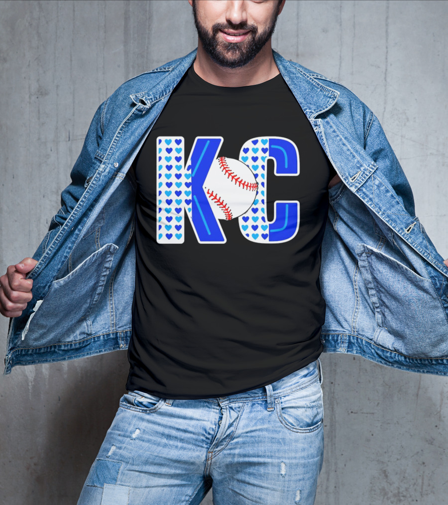 KC Heart Baseball Royals MLB T-Shirt