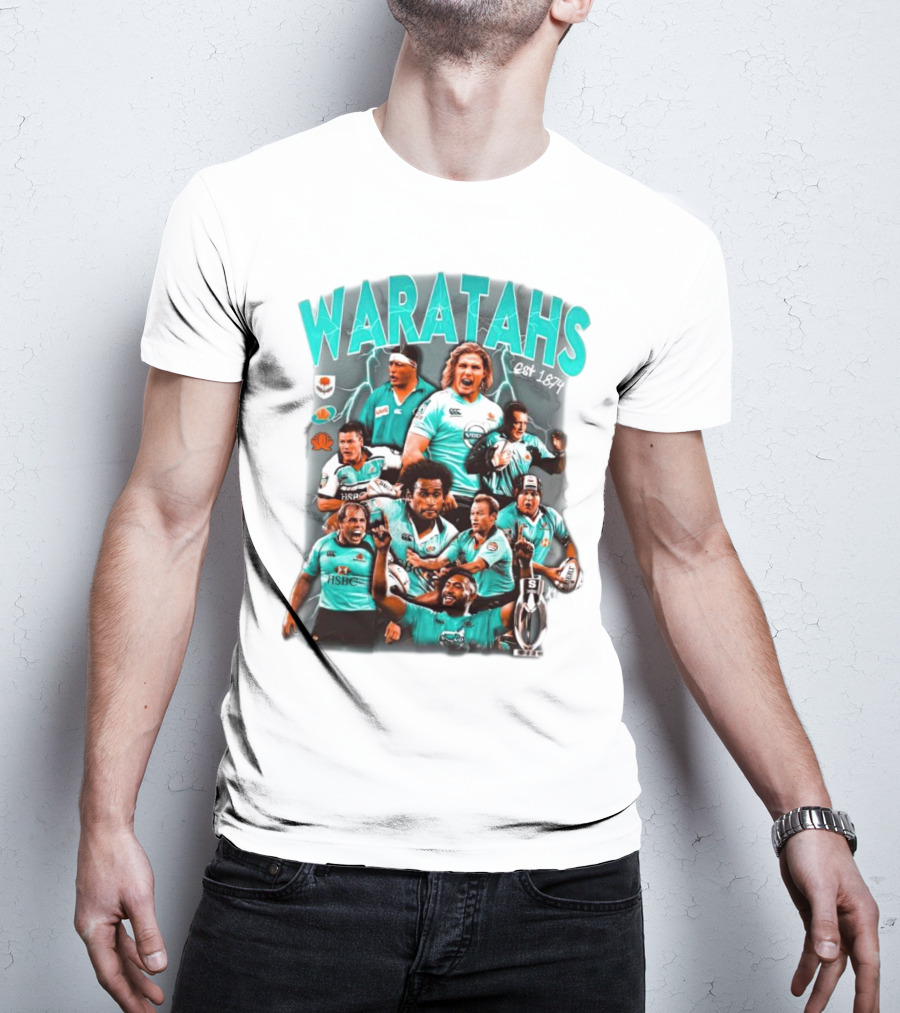 Waratahs Est 1874 Rugby Legends Portrait Featuring HSBC Team Players T-Shirt