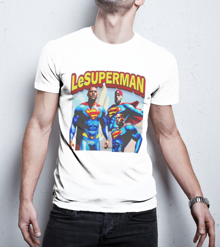 LeSuperman Lebron James Superman Trio Heroic Pose T-Shirt