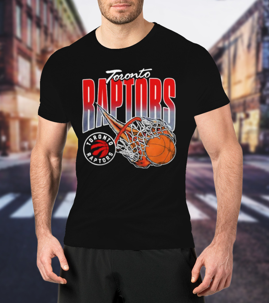 Toronto Raptors Basketball Flaming Net T-Shirt