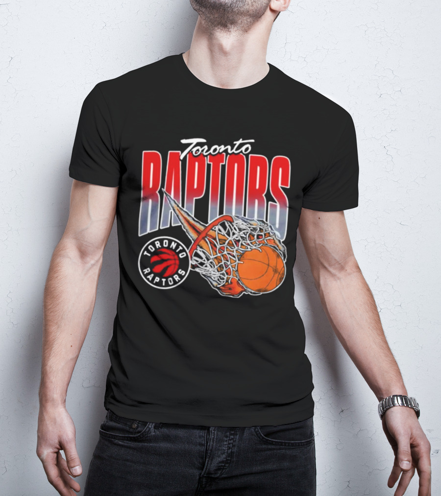 Toronto Raptors Basketball Flaming Net T-Shirt