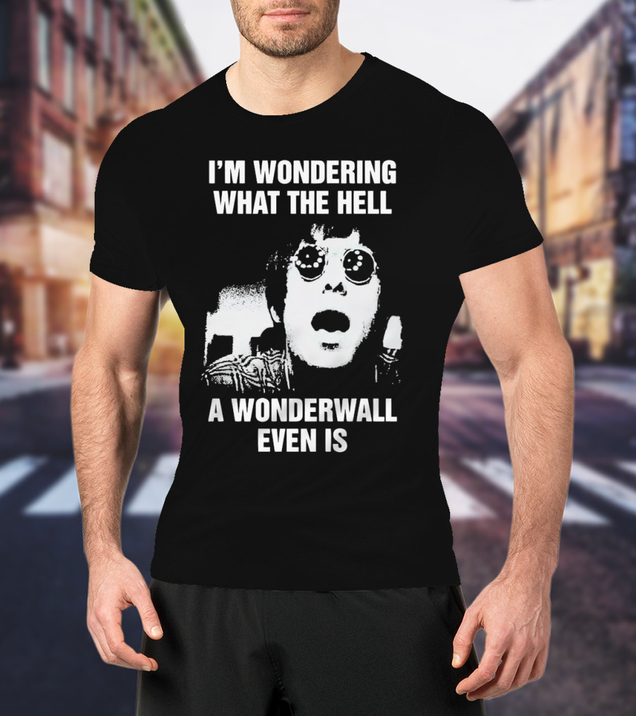 I’m Wondering What The Hell A Wonderwall Even Is Music Nostalgia Retro Sunglasses T-Shirt