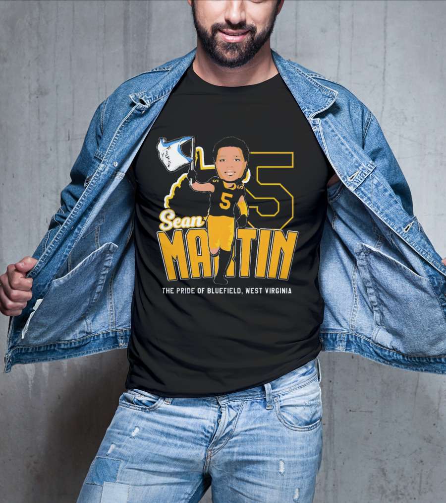 Sean Martin Number 5 The Pride Of Bluefield West Virginia Mountaineers Football T-Shirt