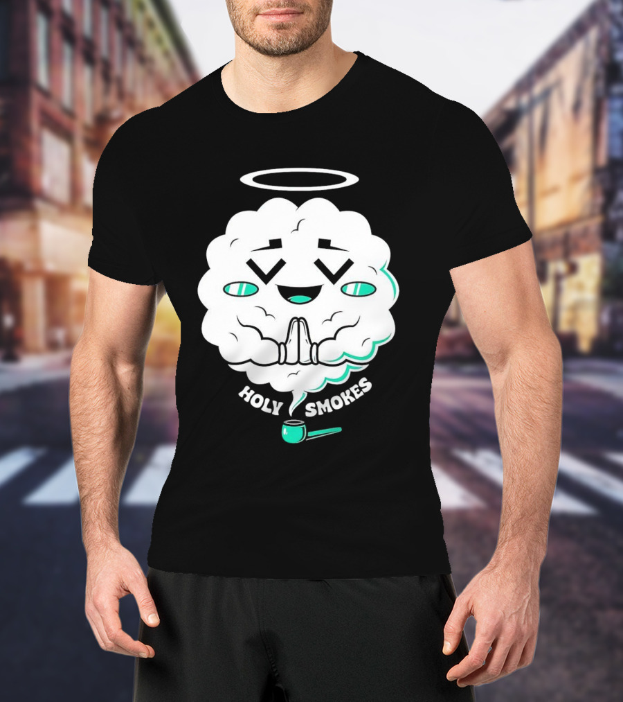 Holy Smokes Cloud With Halo And Pipe T-Shirt
