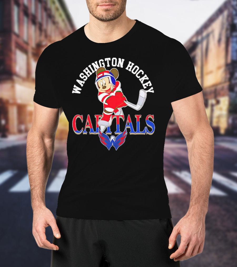 Washington Capitals Mickey Mouse Hockey Player T-Shirt