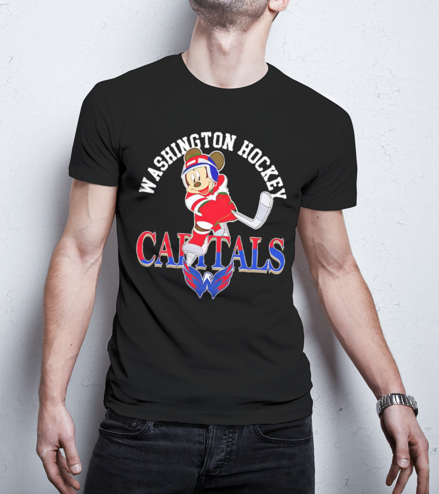 Washington Capitals Mickey Mouse Hockey Player T-Shirt