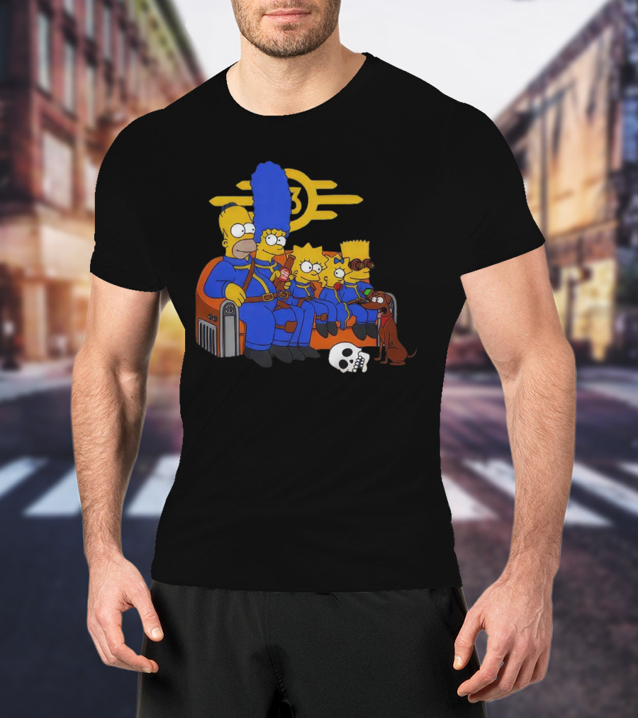 The Simpsons Fallout Vault-Tec Nuclear Family Crossover T-Shirt