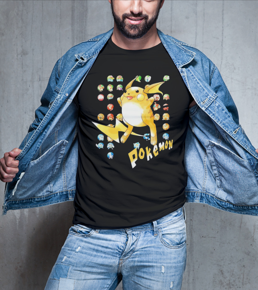 Pokemon Pikachu And Classic Characters Collection T-Shirt