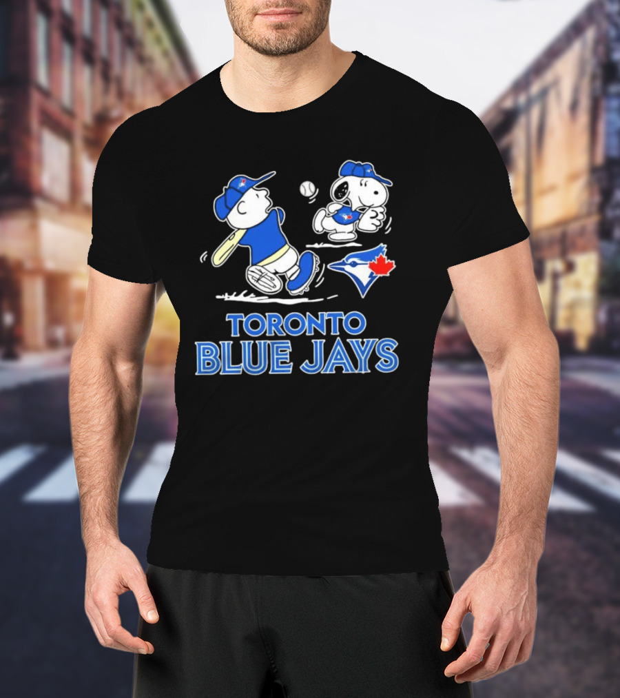 Toronto Blue Jays Charlie Brown Snoopy Baseball Peanuts MLB Collaboration T-Shirt