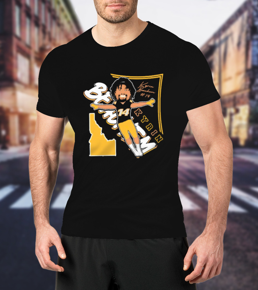 Kyrin Beachem #14 Idaho Vandals Football Kyrin Signature T-Shirt