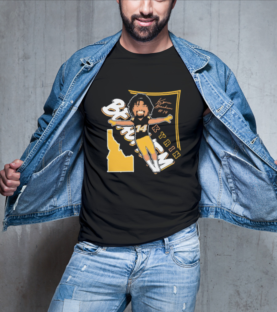 Kyrin Beachem #14 Idaho Vandals Football Kyrin Signature T-Shirt