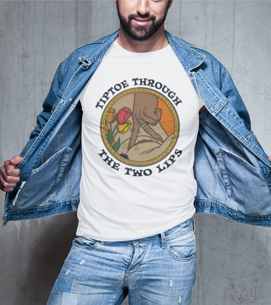 Tiptoe Through The Two Lips With Tulips And Hand Gesture T-Shirt