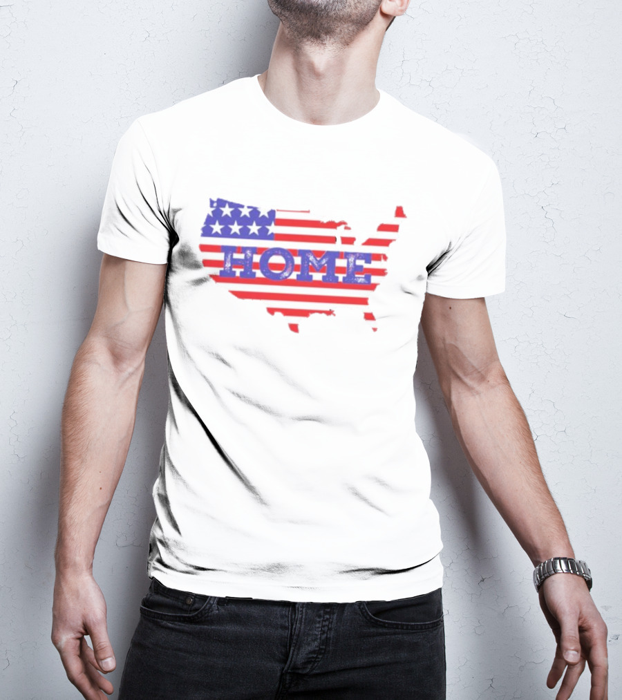USA Map Flag Home T-Shirt