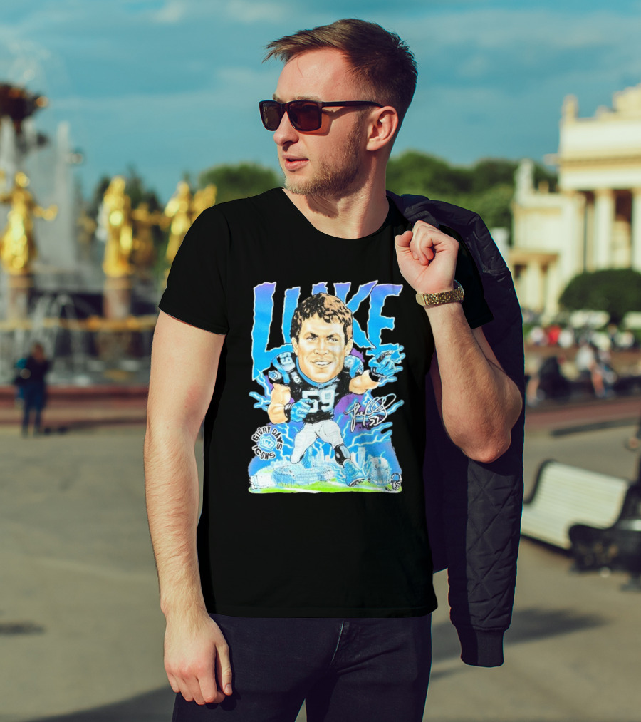 Luke Kuechly Carolina Panthers 59 Glory Days Icons Caricature T-Shirt