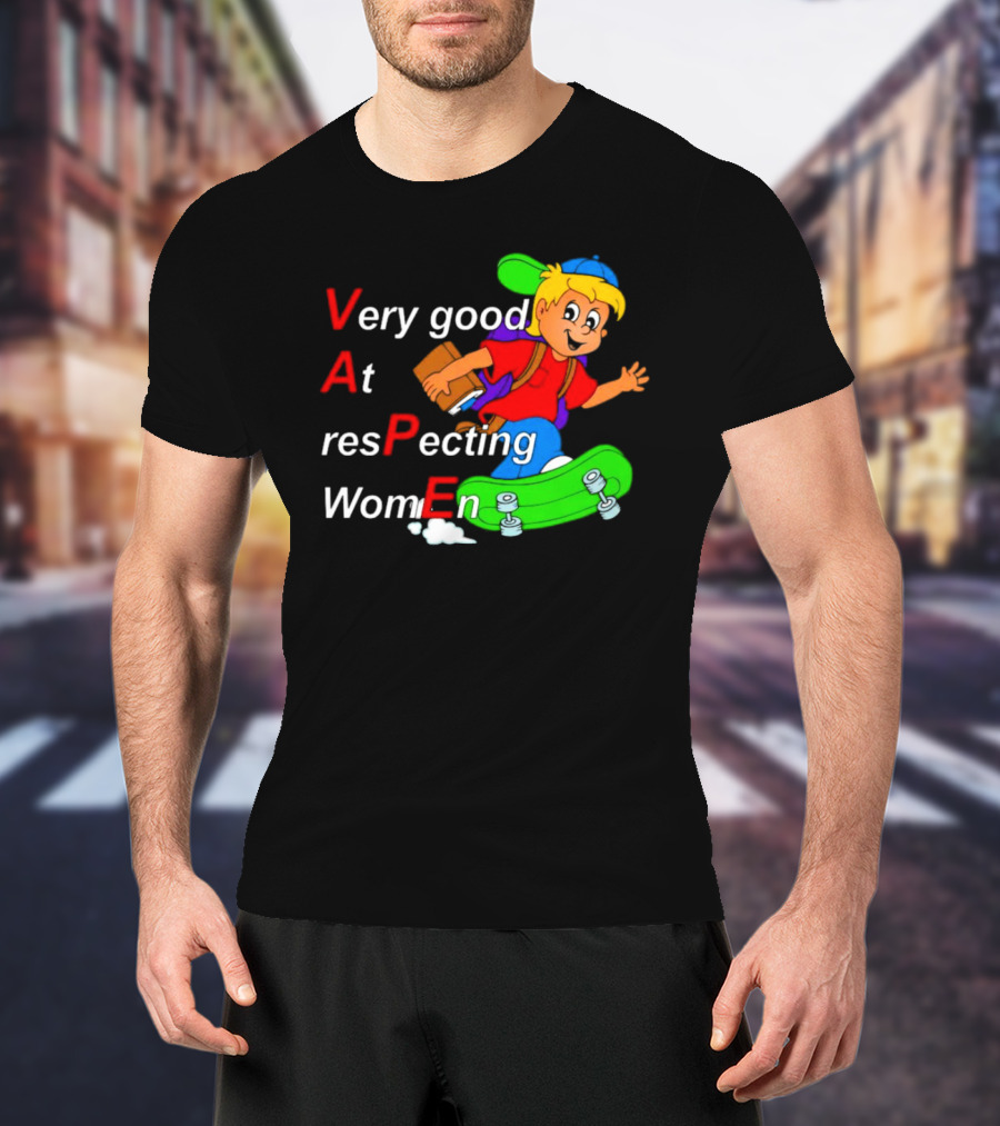 VAPE Very Good At Respecting Women Skateboarding Boy T-Shirt