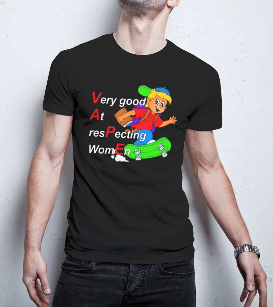 VAPE Very Good At Respecting Women Skateboarding Boy T-Shirt