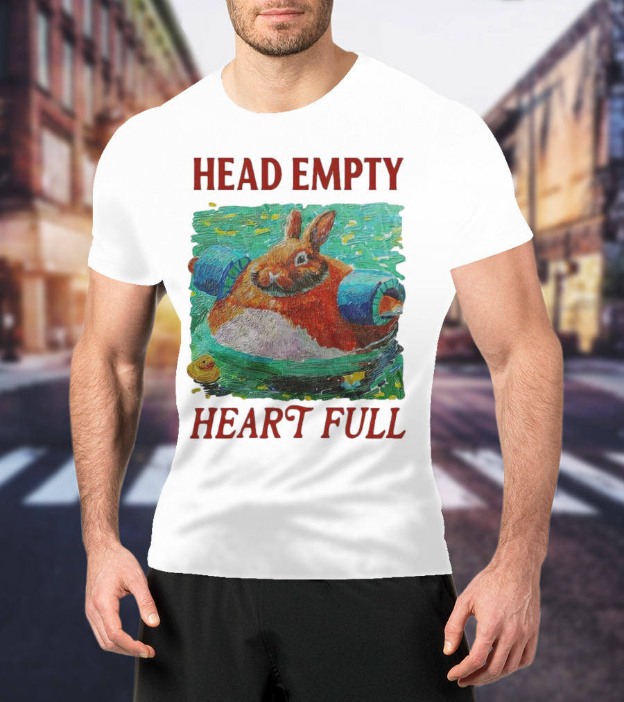 Head Empty Heart Full Bunny Floaties Pool Rubber Duck T-Shirt