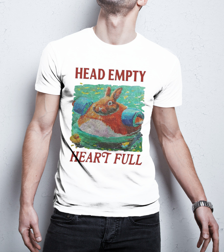 Head Empty Heart Full Bunny Floaties Pool Rubber Duck T-Shirt