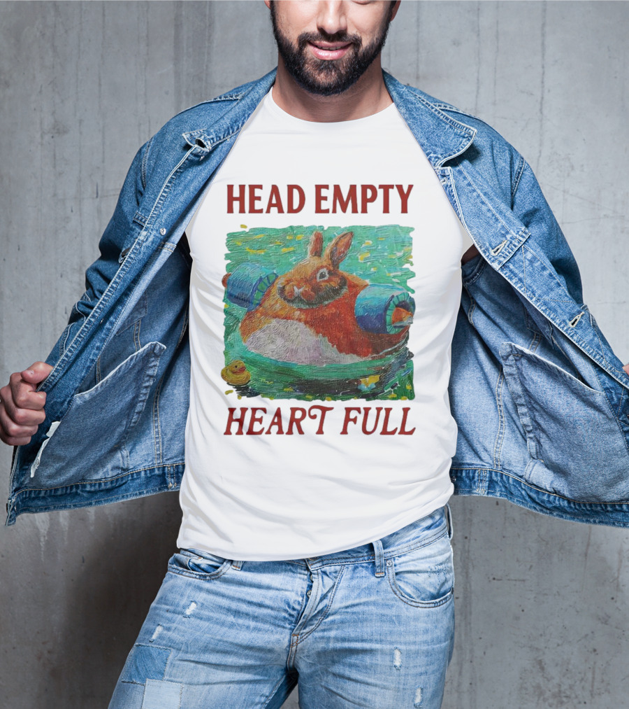 Head Empty Heart Full Bunny Floaties Pool Rubber Duck T-Shirt