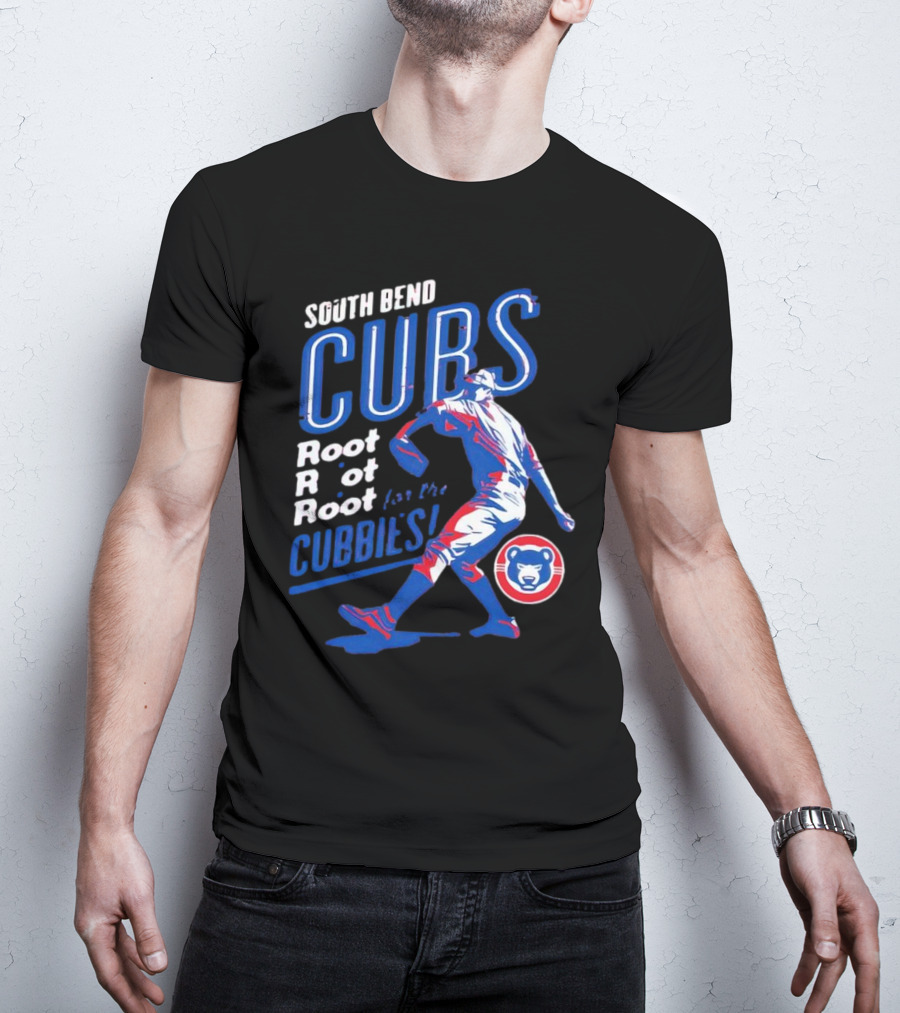 South Bend Cubs Root Root Root For The Cubbies Baseball Pitcher T-Shirt