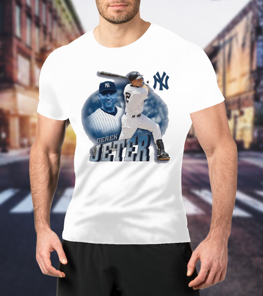 Derek Jeter New York Yankees Swing Baseball Legend T-Shirt