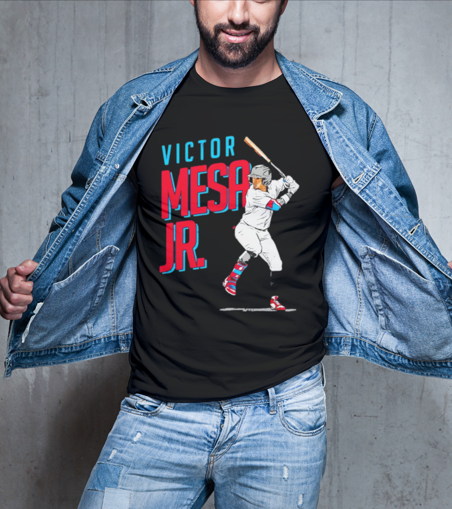 Victor Mesa Jr. Baseball Player With Bat And Colorful Socks T-Shirt