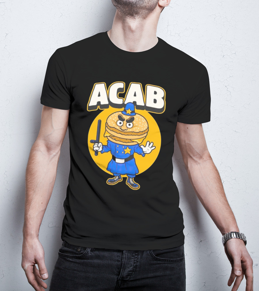 ACABurger Police Officer Burger Cartoon Character Iconic T-Shirt