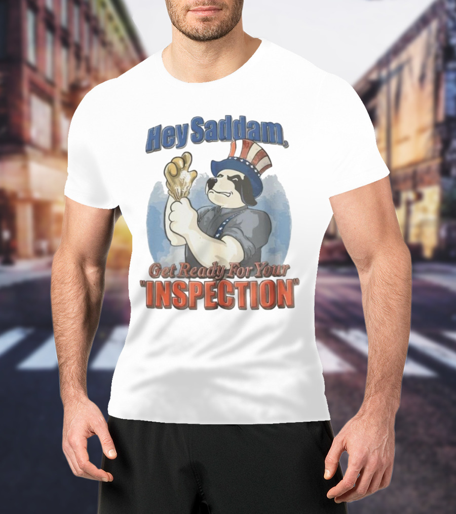 Hey Saddam Get Ready For Your Inspection Uncle Sam Dog Boxer Glove T-Shirt