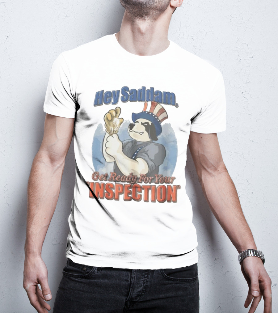 Hey Saddam Get Ready For Your Inspection Uncle Sam Dog Boxer Glove T-Shirt