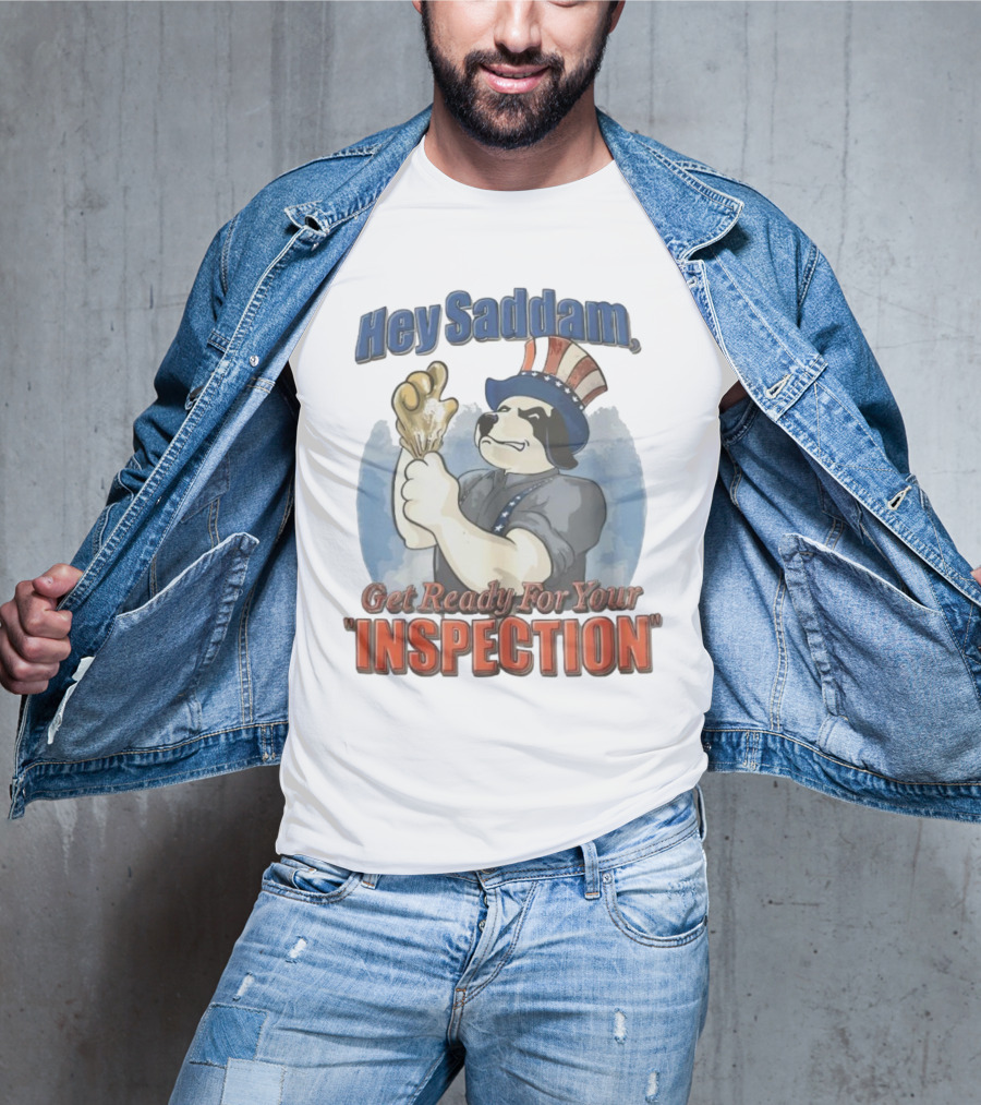 Hey Saddam Get Ready For Your Inspection Uncle Sam Dog Boxer Glove T-Shirt