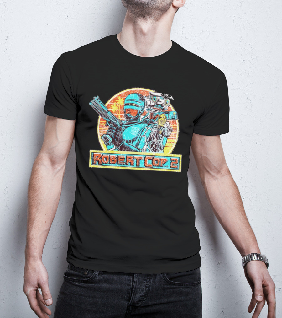 Robert Cop 2 Sci-Fi Retro Robot Mashup T-Shirt