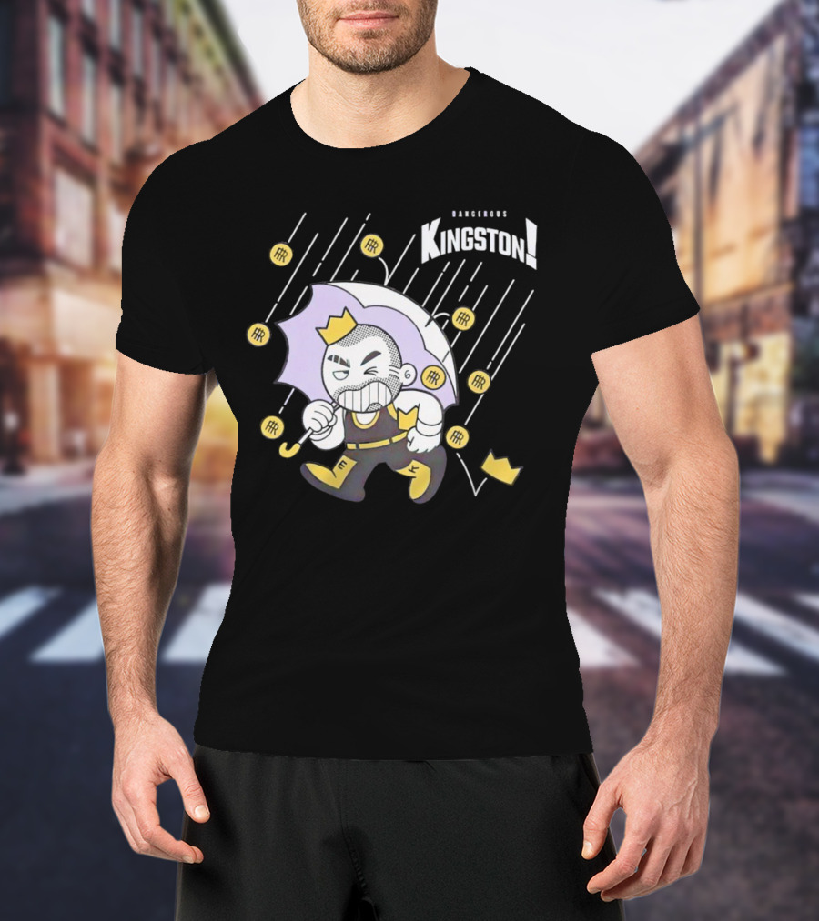 Dangerous Kingston Graphic With Umbrella And Crown Motif T-Shirt