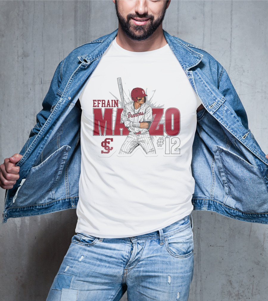 Efrain Manzo SCU Broncos Baseball #12 T-Shirt