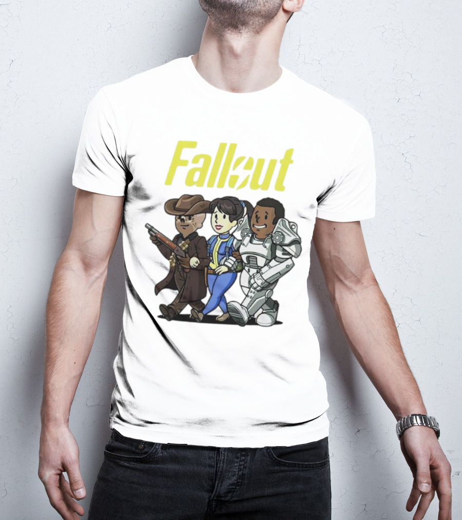 Fallout Cartoon Trio Vault Dweller Adventurers T-Shirt