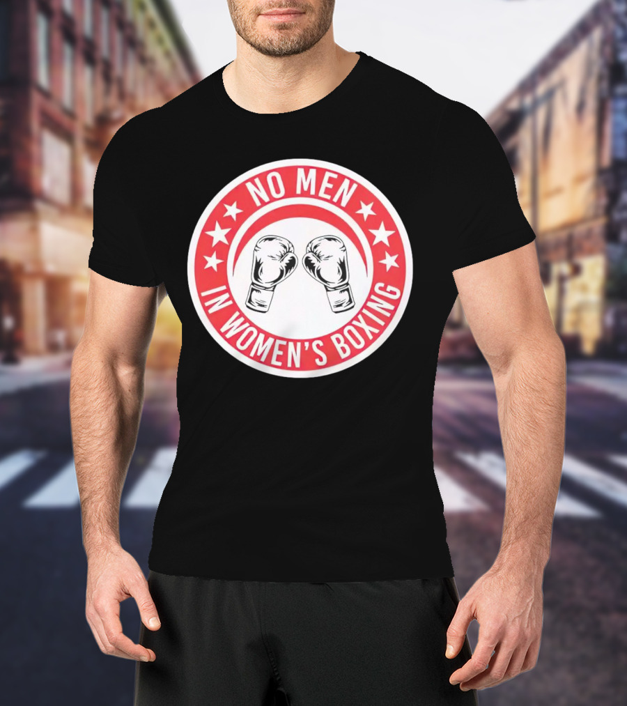 No Men In Women's Boxing Boxing Gloves Red Stars T-Shirt