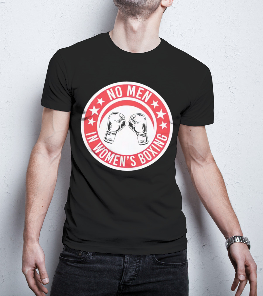 No Men In Women's Boxing Boxing Gloves Red Stars T-Shirt