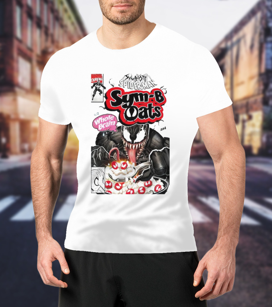 Venom Symbiote Spider-Man Sym-B Oats Whole Brain Breakfast Cereal T-Shirt