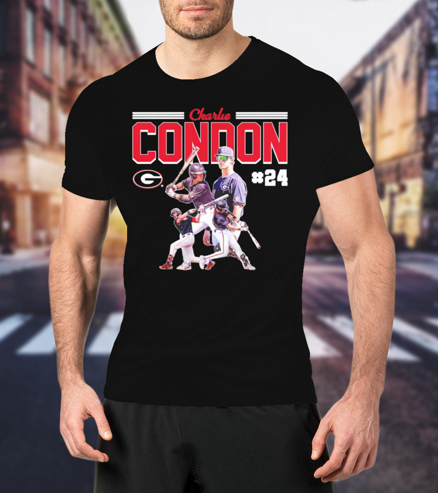 Charlie Condon Georgia Bulldogs NCAA Baseball Player #24 Collage T-Shirt