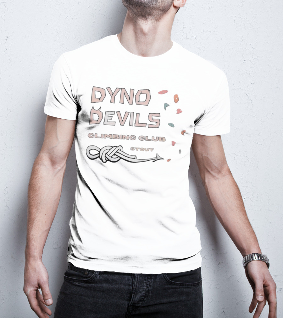 Dyno Devils Climbing Club Stout Rock Holds And Knot T-Shirt