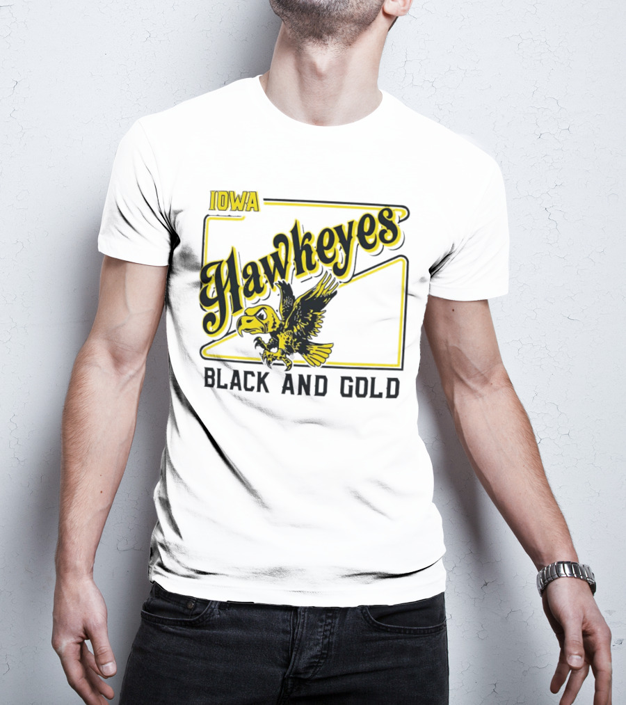 Iowa Hawkeyes Black And Gold Hawk T-Shirt