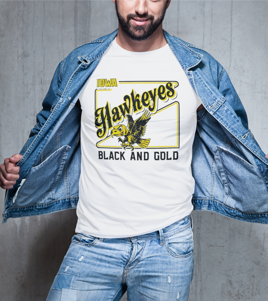 Iowa Hawkeyes Black And Gold Hawk T-Shirt