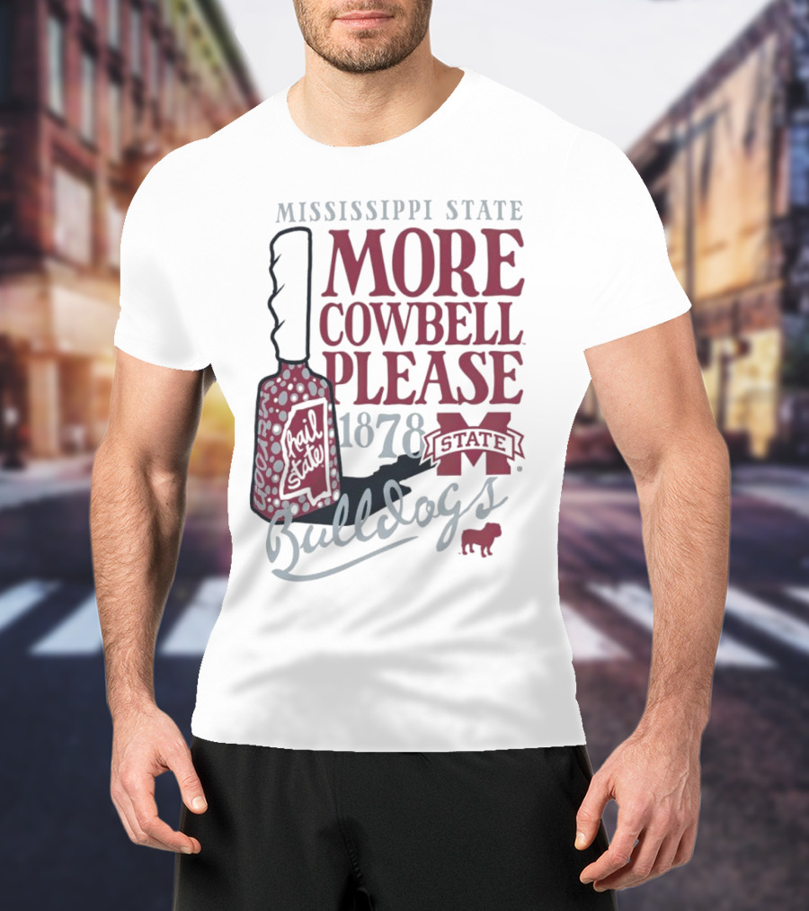 Mississippi State Bulldogs More Cowbell Please 1878 Vintage Cowbell T-Shirt