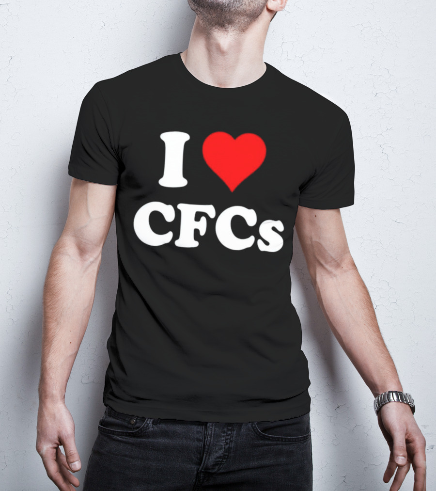I Heart CFCs Retro-Style Bold Text And Red Heart T-Shirt