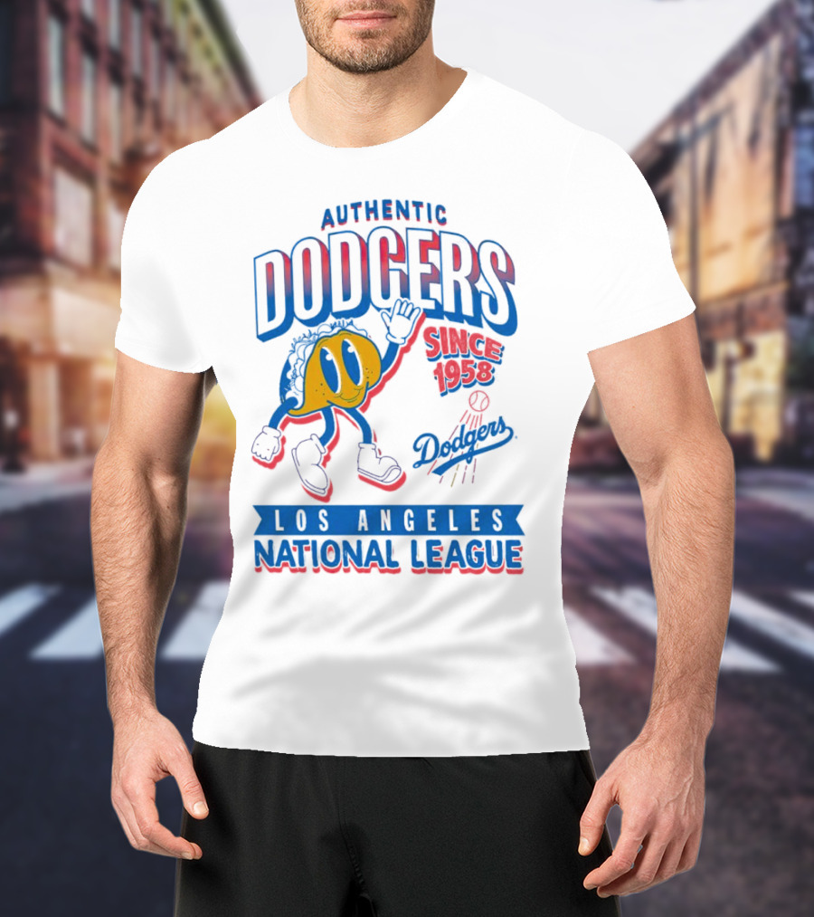 Authentic Dodgers Los Angeles Since 1958 National League Dodgers T-Shirt