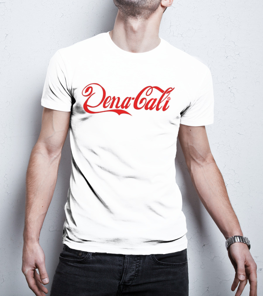 Dena Cali Script Style Text - Red T-Shirt
