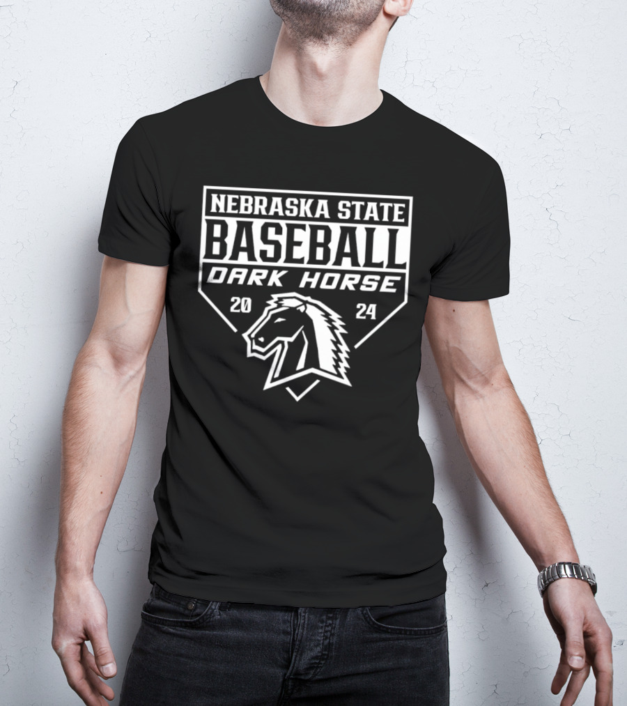Nebraska State Baseball Dark Horse T-Shirt